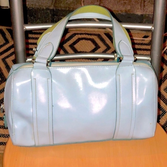 Mondani Handbags - Mondani New York Pale Blue and green hand bag purse